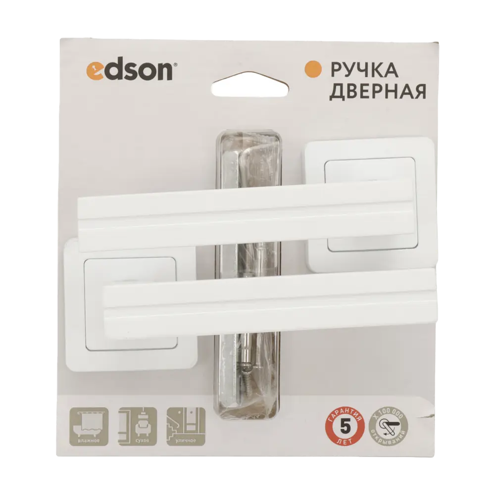 Дверная ручка на розетке Edson EDS-04-Q1 без запирания цвет белый STLM-2059692 - Вид №2