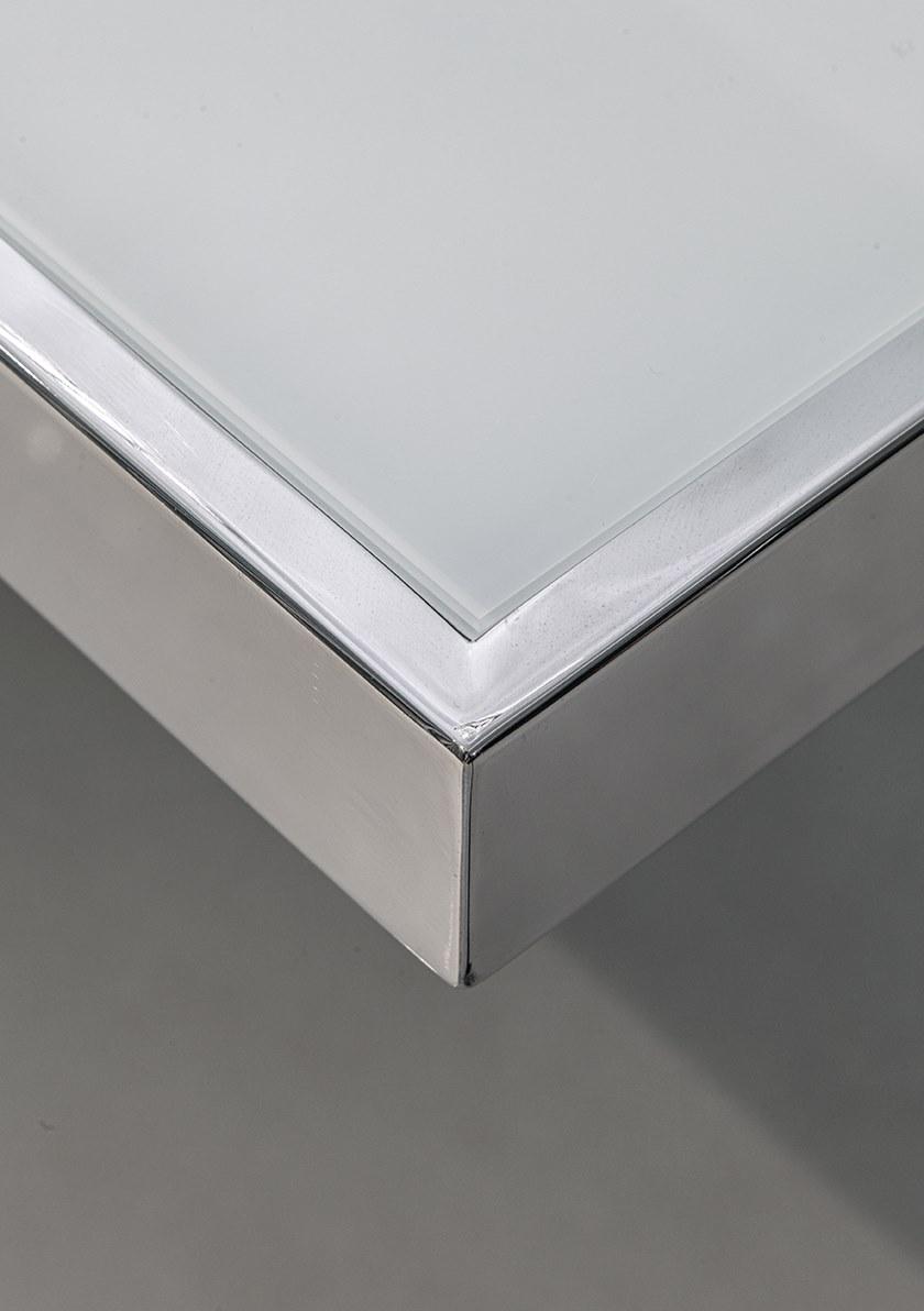 Officine Sandrini Прямоугольный обеденный стол из нержавеющей стали и стекла Frame sun-id-1493477 - Вид №5