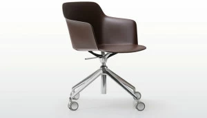 Quinti Sedute Стул полипропиленовый с подлокотниками на колесиках Deep plastic