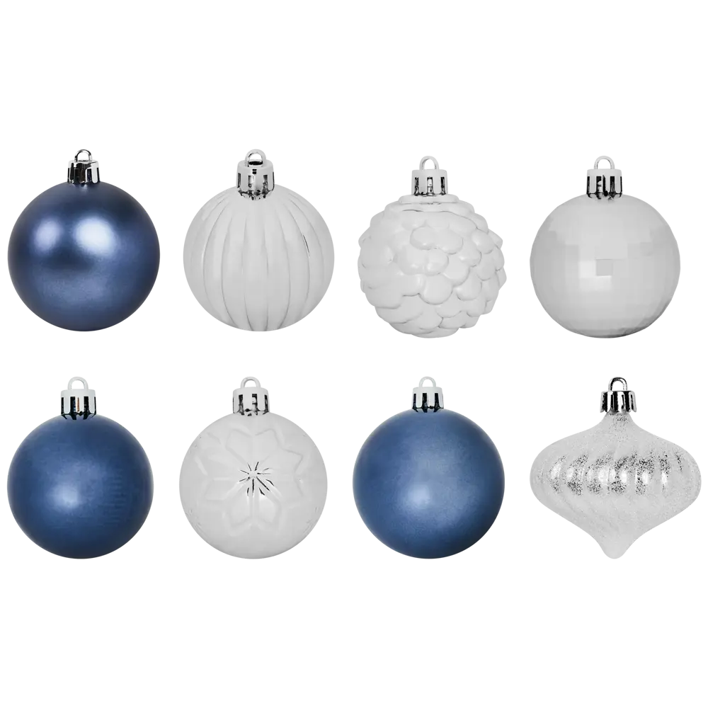 87036334 Набор новогодних шаров Christmas ø5-6 см цвет синий 25 шт. STLM-0949351 Santreyd 