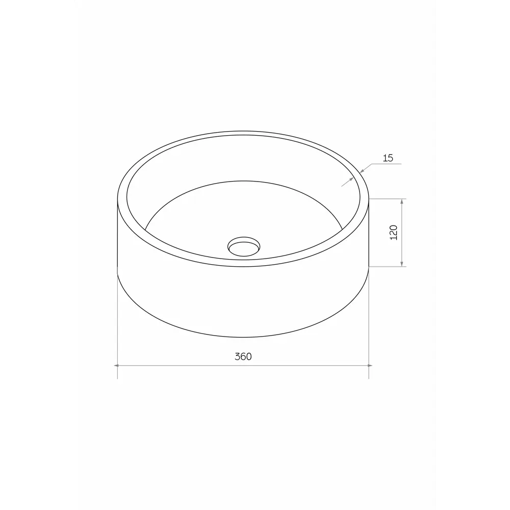 Раковина Round накладная 36x36 см цвет графит матовый Santreyd STLM-2123120 - Вид №6