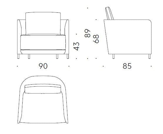 Тканевое кресло с подлокотниками DE PADOVA Blendy Movie ARCH-00027447 - Вид №3