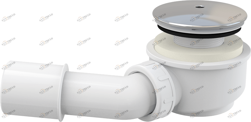 Сниженный сифон для душевого поддона, хром ALCAPLAST A471CR60