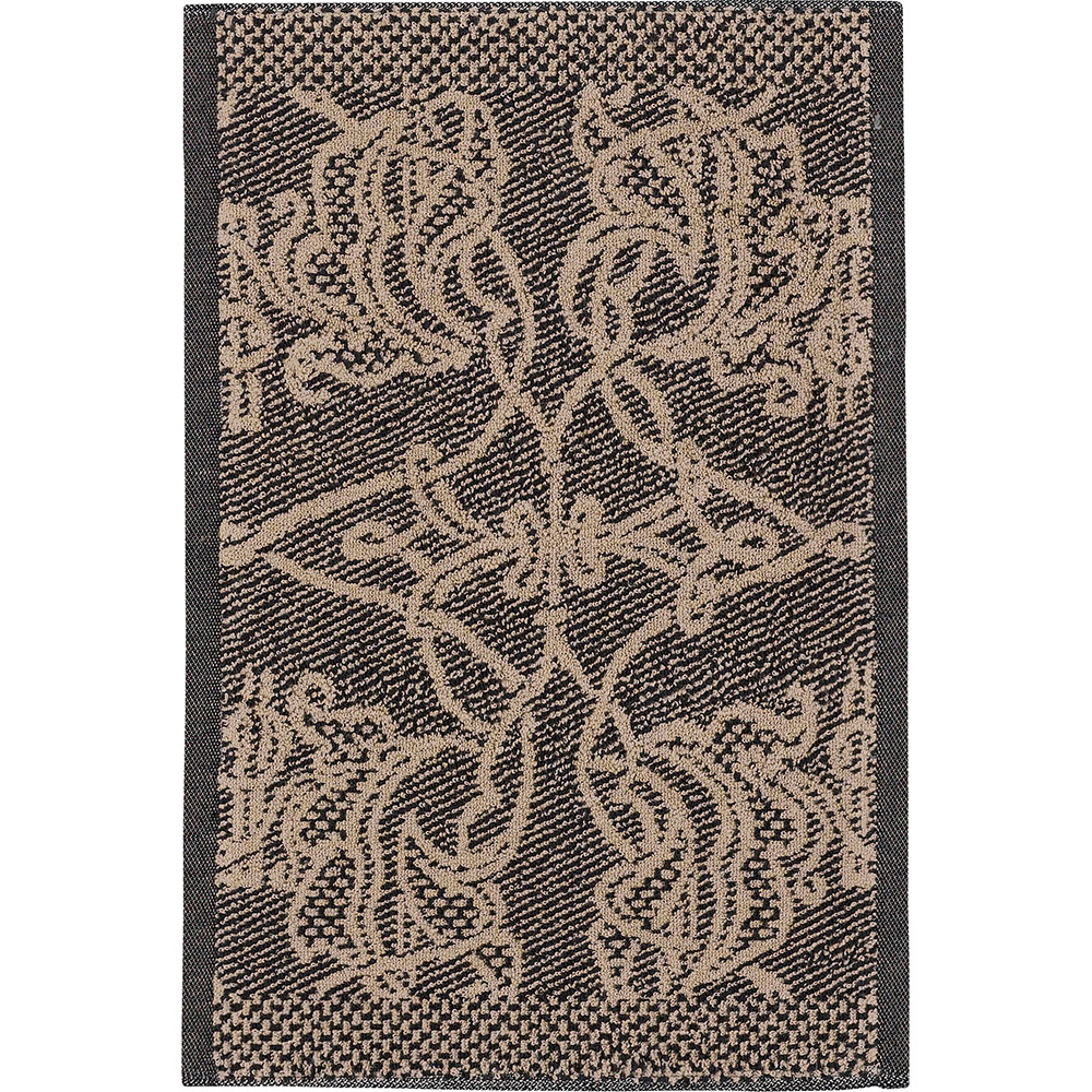 LEI_436_89_50 Полотенце 30/50 черно-бежевый, 80%хлопок 20%лен махра LEITNER Santreyd 