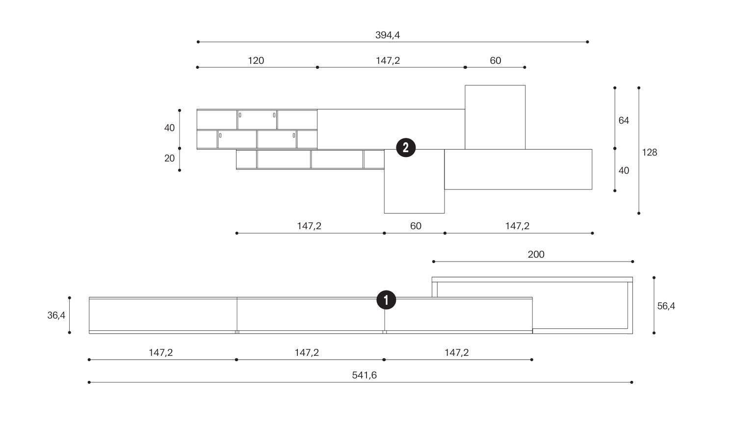 Оборудованная стена Giessegi день за днем ARCH-00119518 - Вид №2