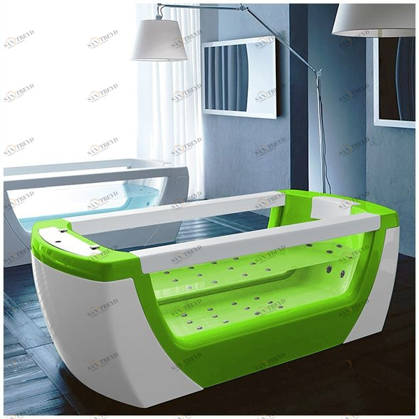 Ванна Gruppo treesse Vision MTS-V1389-S салатовая термальная ванна с гидромассажем и аэромассажем стеклянная прозрачная салатовая MTSV1389S