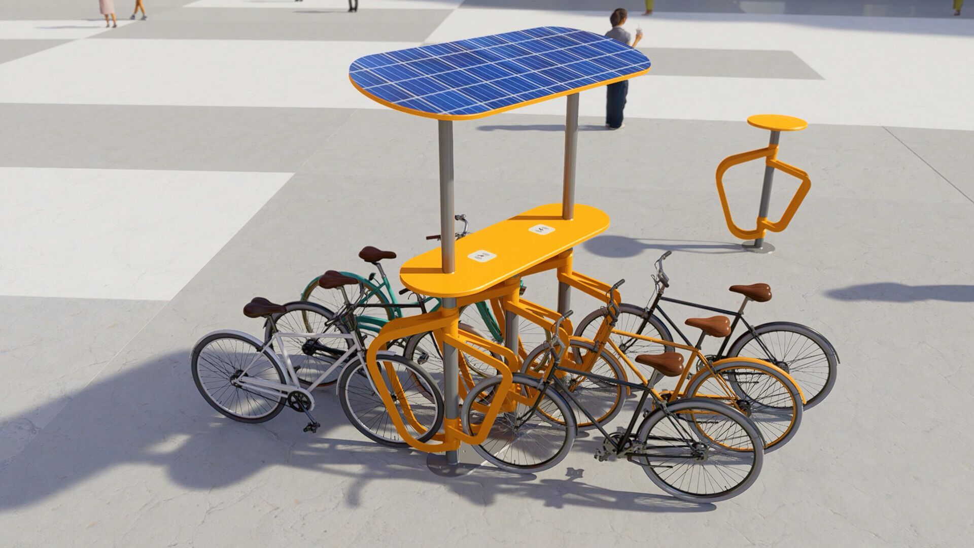 Стойка для велосипедов с фотоэлектрической панелью и зарядной панелью wi-fi CITYSì Pivot ARCH-00023051 - Вид №9