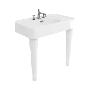 Burlington Arcade Раковина Arcade 900 мм с переливом и керамическими ножками консоли с хромированным переливом и керамическими ножками консоли ARC900 3THARC2 A68 CHR