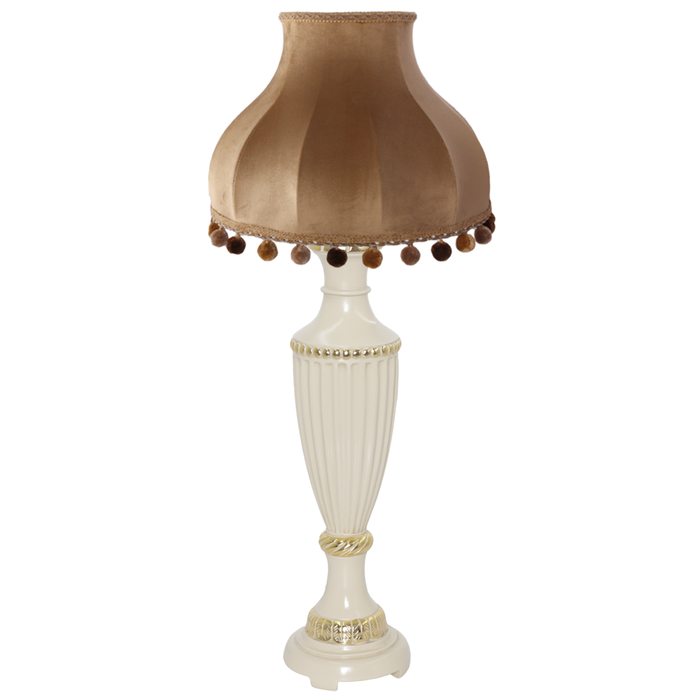 32004,34074 Настольная лампа Ваза Ребристая Айвори Классика Поталь BOGACHO 4627138210567, 4627155810771