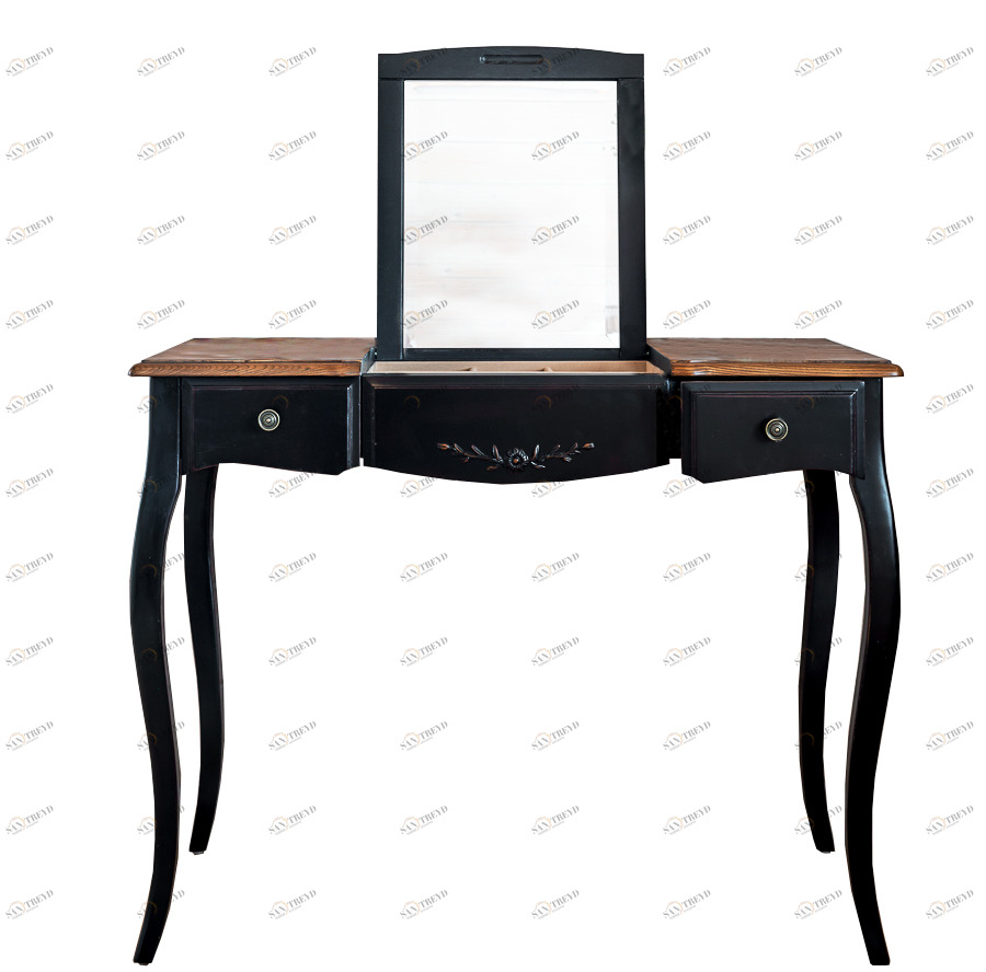 Туалетный столик с зеркалом и ящиками коричневый Mobilier de Maison ДОМАШНЯЯ ОБСТАНОВКА MOBILIER DE MAISON, ПОД СТАРИНУ 017253 Коричневый Santreyd 