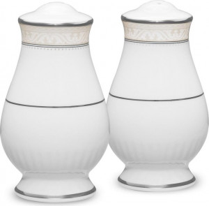 54844 Noritake Набор для соли и перца Noritake "Монтвейл, платиновый кант" 8,5см Фарфор костяной