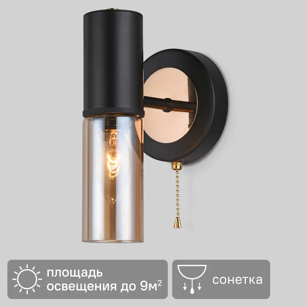 Настенный светильник Eurosvet Tesoro 70125/1 цвет черный STLM-2017709