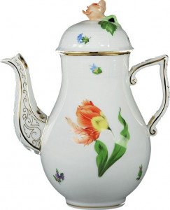 70003 Herend Кофейник 1,25л "Китти" (с розой) Фарфор, Керамика