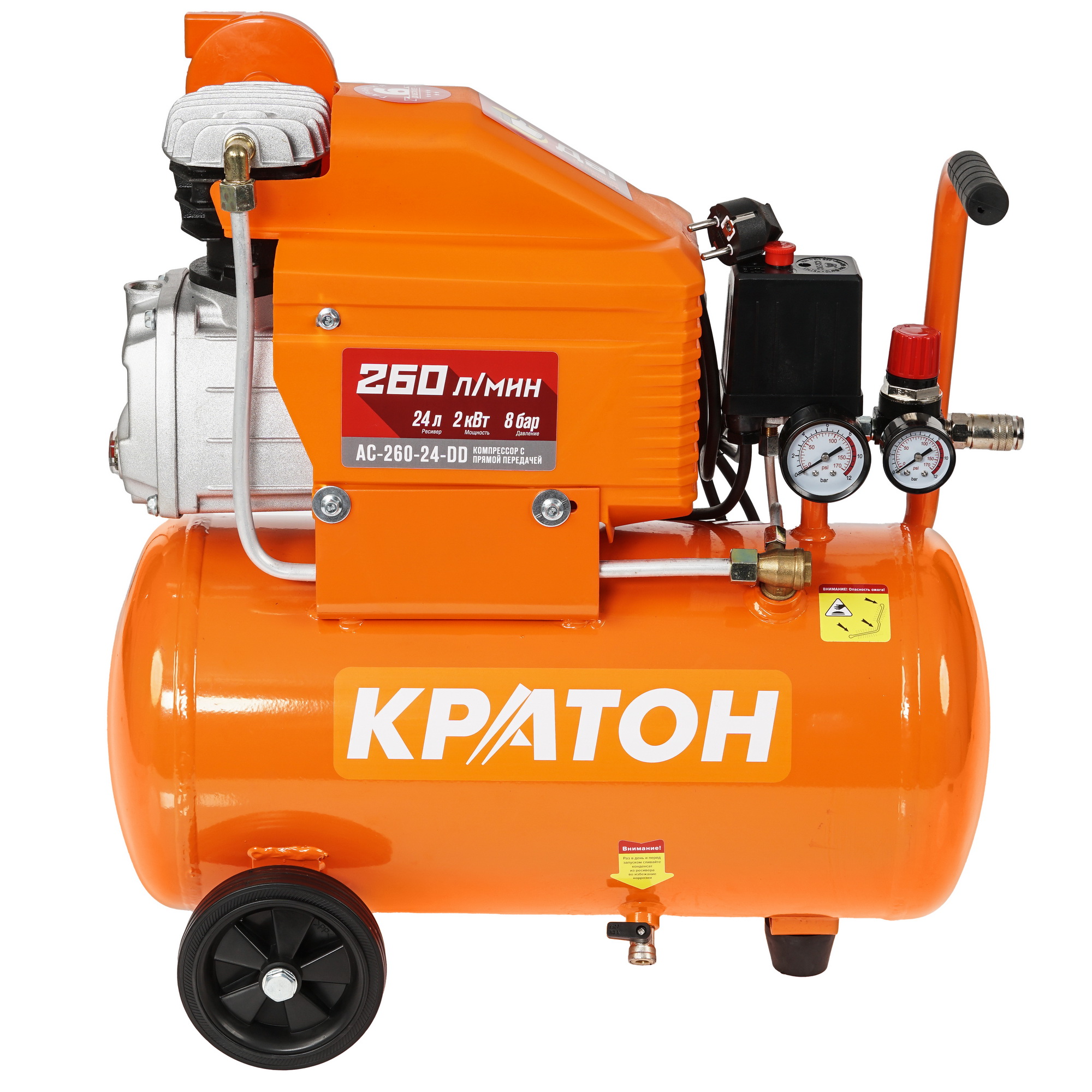 Компрессор поршневой масляный Кратон AC-260-24-DD 1201249 STDN-0120832 - Вид №2
