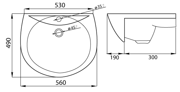1015172 Подвесная раковина настенная круглая Лобненский Стройфарфор  белая  - Вид №1