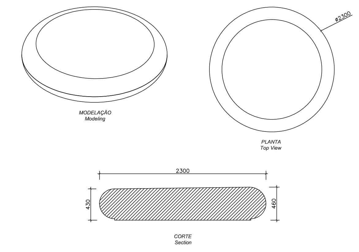Бетонная круглая скамья amop Landscapes ARCH-00000436 - Вид №2