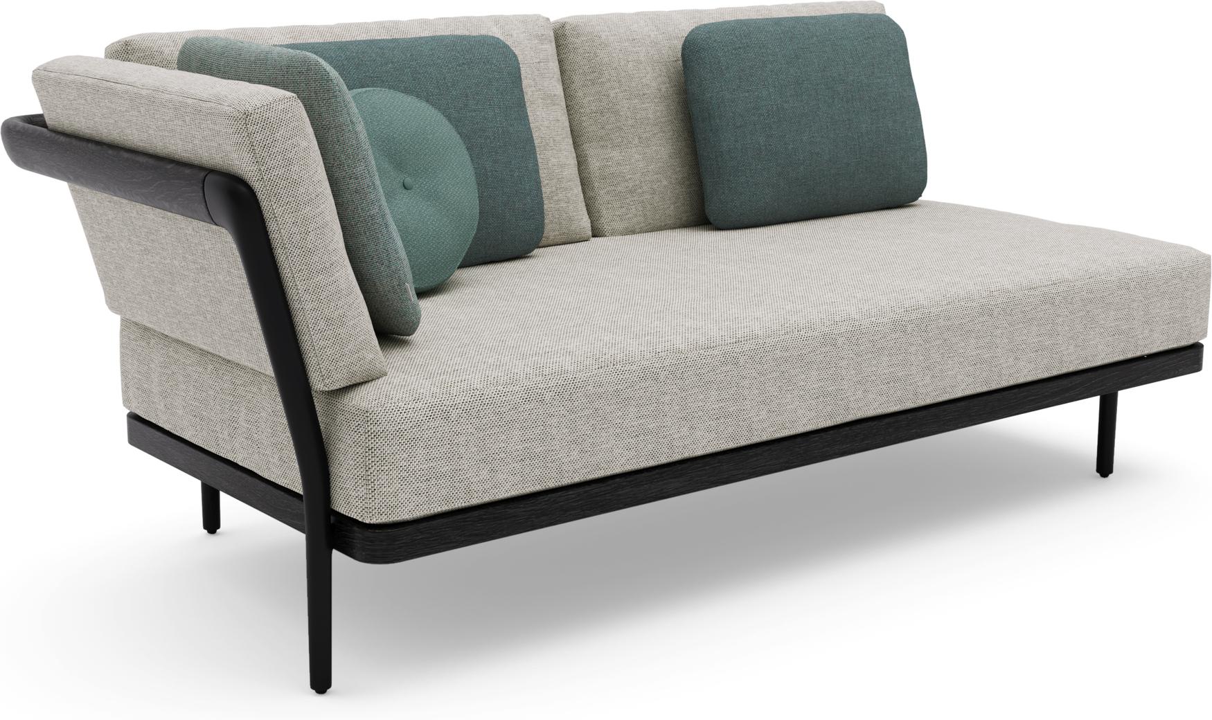 MNST1200 Правое угловое двойное сиденье лава teak nero Manutti Flex