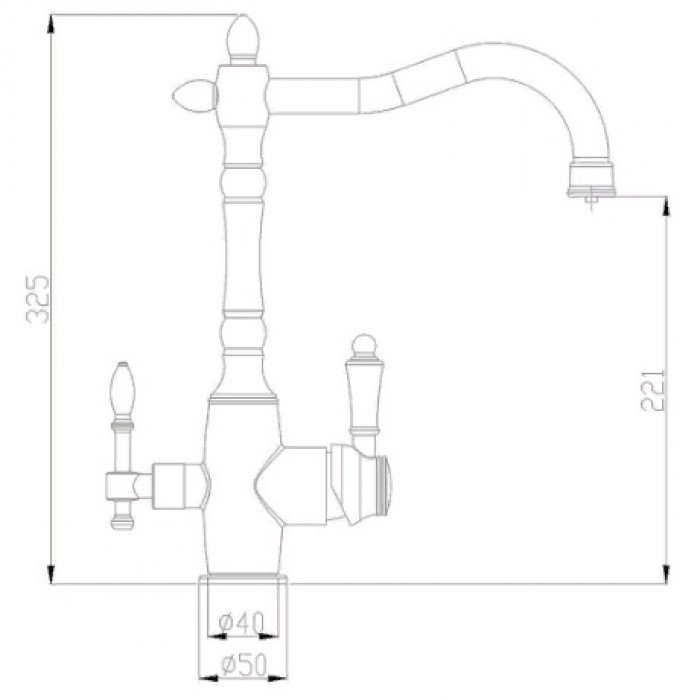 Steel Hammer SH 812 Black BR Смеситель для кухни Zorg 325  - Вид №2
