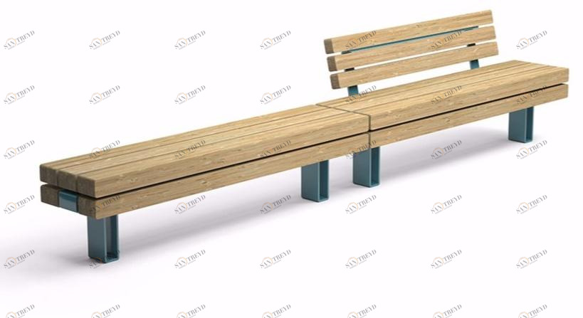 VESTRE Модульная модульная скамья из стали и дерева Kong sun-id-1387800