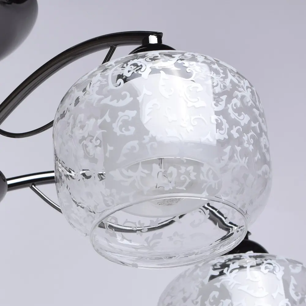 Люстра Грация 5xE14x60 Вт, металл/стекло, цвет чёрный/белый MW-Light STLM-2182934 - Вид №3