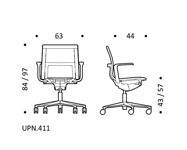 Офисное кресло из ткани с 5 спицами ICF стул ARCH-00106991 - Вид №3