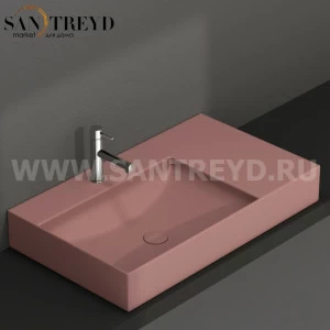 B6R80SFR Подвесная раковина настенная прямоугольная Ceramica Globo T-EDGE
