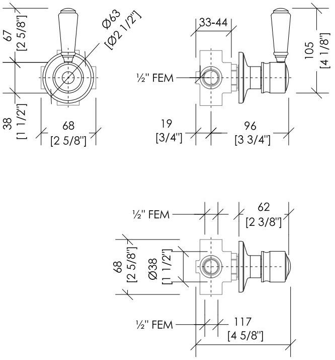 Devon&Devon Дивертер для душа Black morris Utci267crne - Вид №1