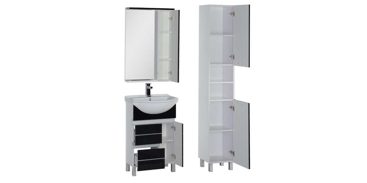 Комплект мебели Aquanet Доминика 55 черный 00171326 - Вид №2