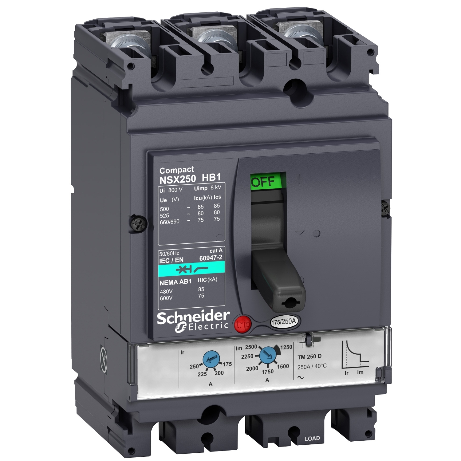 LV433218 Силовой автомат NSX, 85кА, 3P, 100А Schneider Electric Compact 