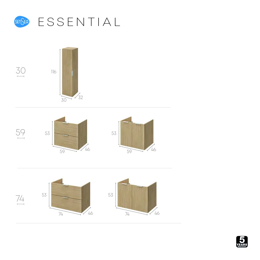 Тумба под раковину подвесная Sensea Essential 75 см цвет дуб 82597804 STLM-2013438 - Вид №8