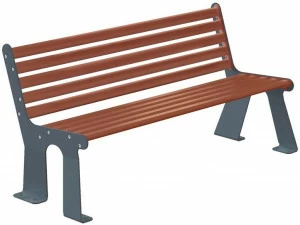 Arco Скамья из стали с порошковым покрытием со спинкой Essential