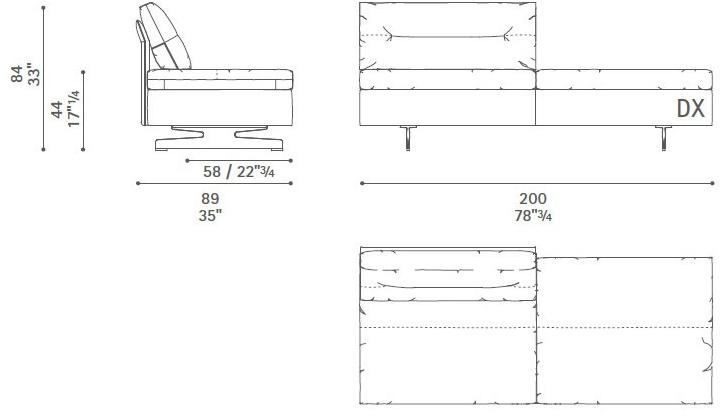 Poltrona Frau Модульный диван с журнальной полкой La collezione - divani e poltrone sun-id-1502655 - Вид №48