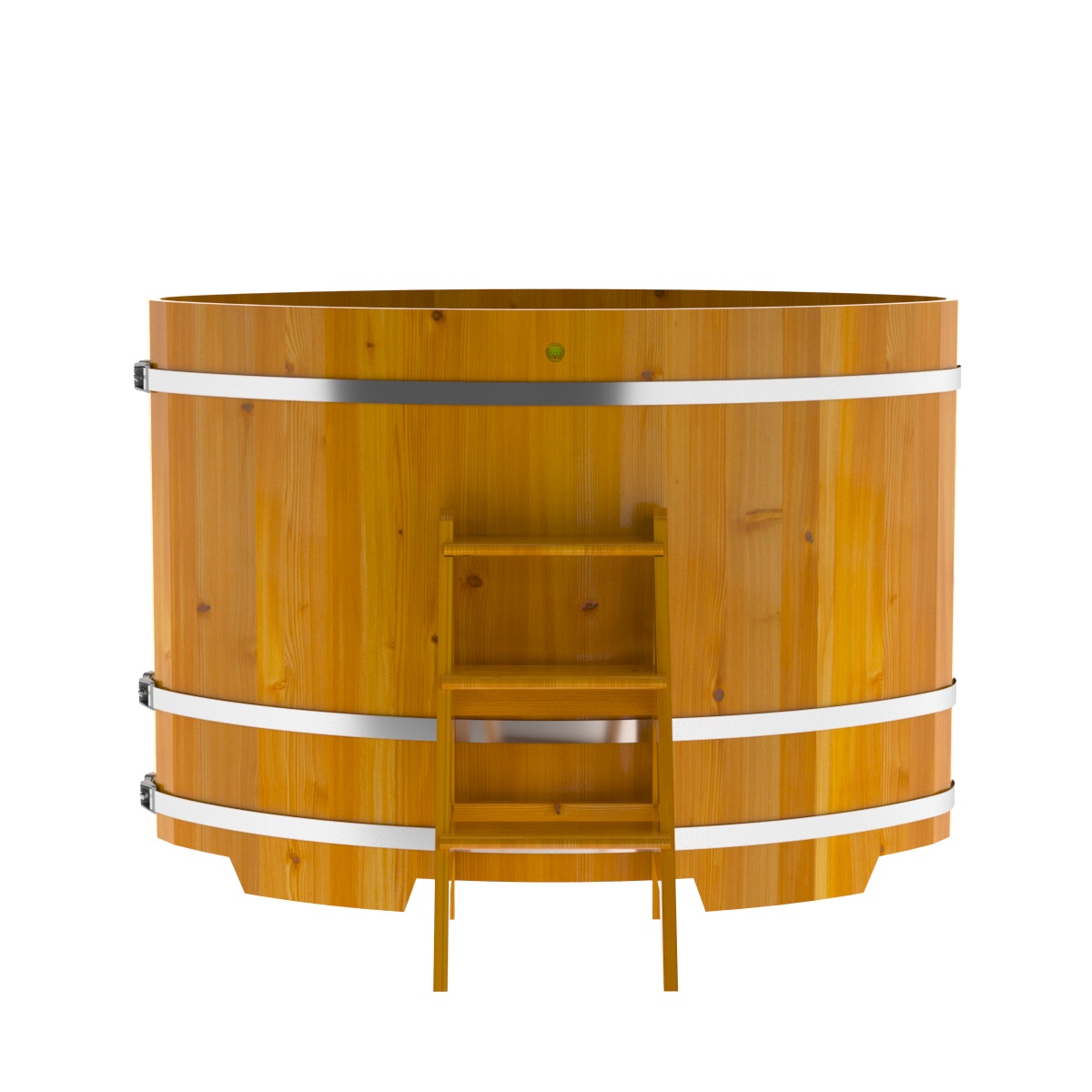 2282 Купель овальная из лиственницы Рустик 1,02х1,68х1,2 натуральная Alyarus  - Вид №4