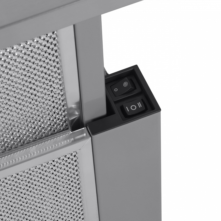 VS LIGHT 50 INOX Вытяжка vs light 50 ""нержавейка""/ • тип: встраиваемая • цвет: нержавейка • управление: колыбельное • ширина, мм: 500 • полная потребляемая мощность, вт: 140• количество скоростей: 2 • максимальная производительность, м3/ч: 480• диаметр Santreyd  - Вид №13