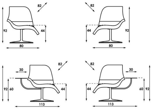 Artifort Вращающееся кресло из ткани sun-id-1475684 - Вид №2