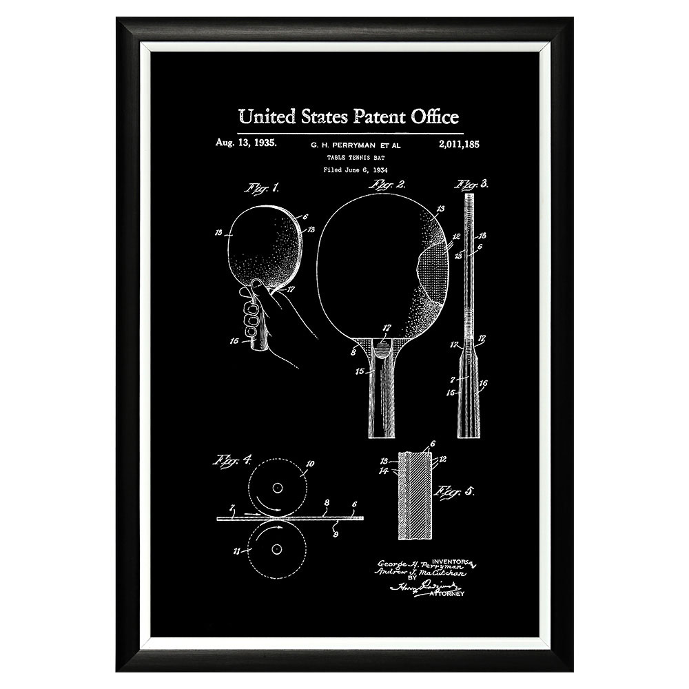 896521435_1818 Арт-постер «Патент на ракетку для настольного тенниса» Object Desire 