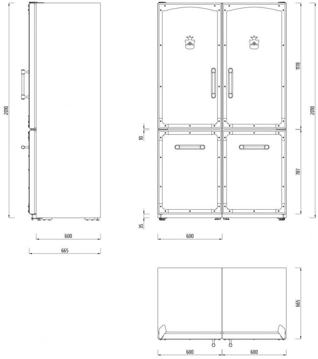 Officine Gullo Отдельностоящий стальной холодильник с морозильной камерой sun-id-1382894 - Вид №1