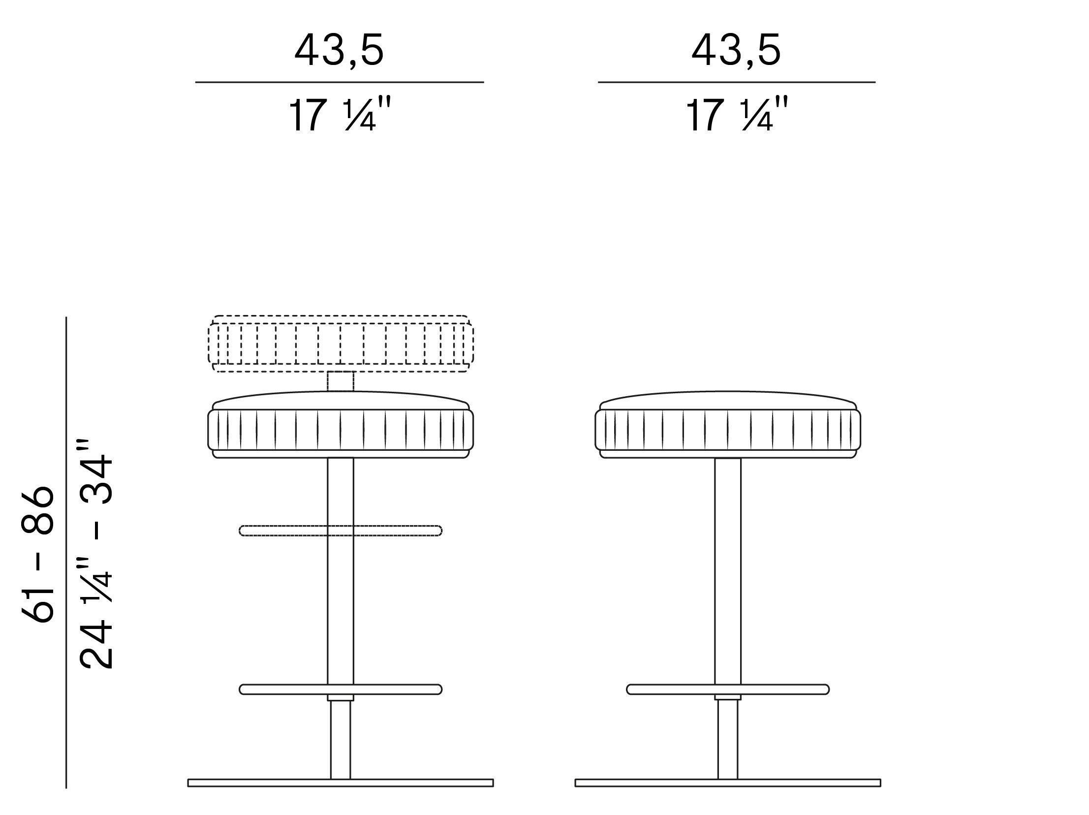 Тканевый поворотный стул Potocco плиссе ARCH-00127344 - Вид №1