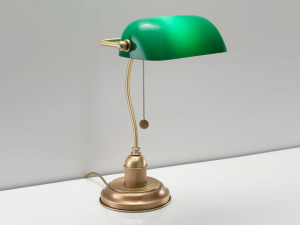 Светодиодная латунная настольная лампа со стеклянным абажуром