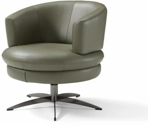 Max Divani Поворотное кожаное кресло с 5 спицами и подлокотниками