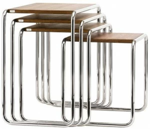 Thonet Сервисный стол из стали и дерева B 9