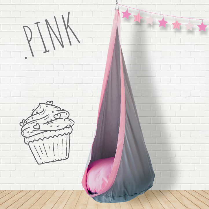 Подвесное кресло-кокон серо-розовое ПОКАЧАЙКА  326712 Серый Santreyd  - Вид №7