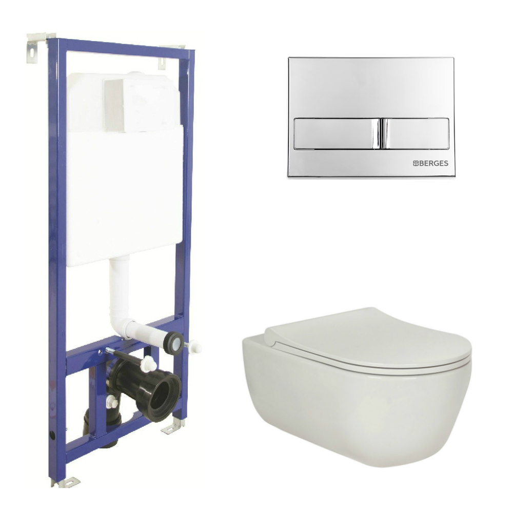 043203 Подвесной унитаз настенный Черный BERGES  Турция 