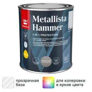 Краска для колеровки по ржавчине Tikkurila Metallista Hammer прозрачная 0.9 л