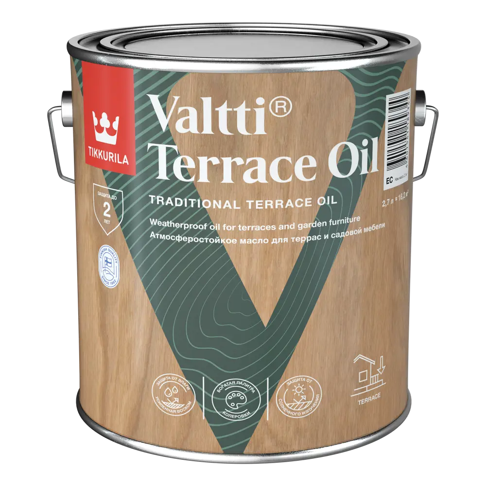 Tikkurila Valtti Terrace Oil - защитное масло для террас и садовой мебели 2.7 л 82116659 STLM-0019493 - Вид №1