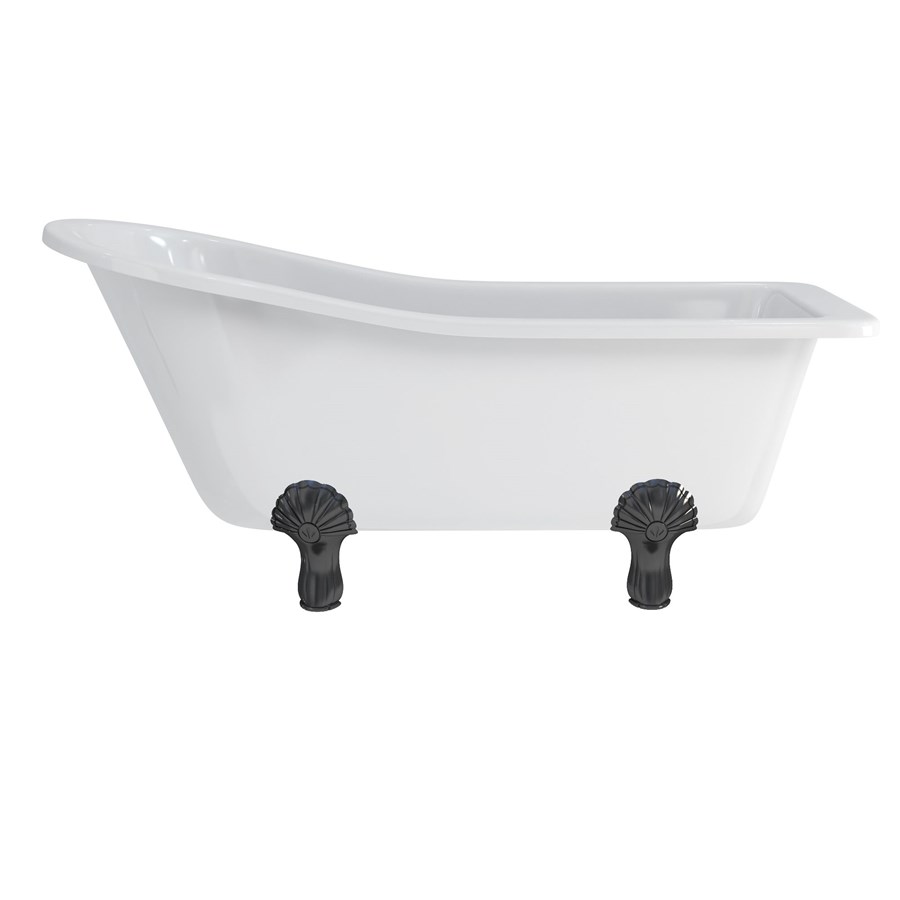 Burlington Тапочки для ванны Harewood с роскошными ножками с ножками Luxury Classic из хрома E1 L3C  - Вид №5