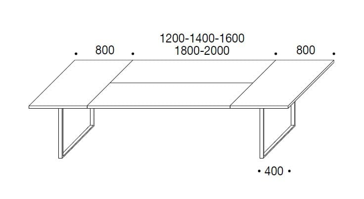Прямоугольный стол для совещаний с системой люверсов Martex Pigreco Loop ARCH-00078996 - Вид №3