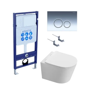 AQUATEK Таурус — подвесной унитаз с инсталляцией и системой смыва Торнадо 89435067