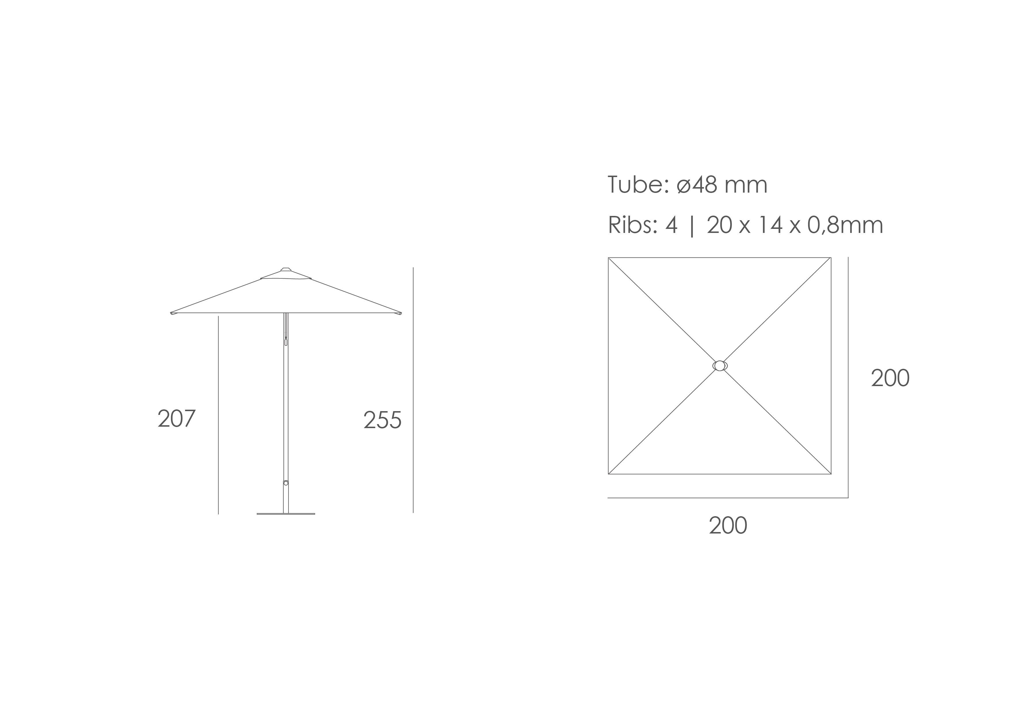 Алюминиевый и Sunbrella®квадратный зонтик Ezpeleta EOLO SUNBRELLA ARCH-00068865 - Вид №6