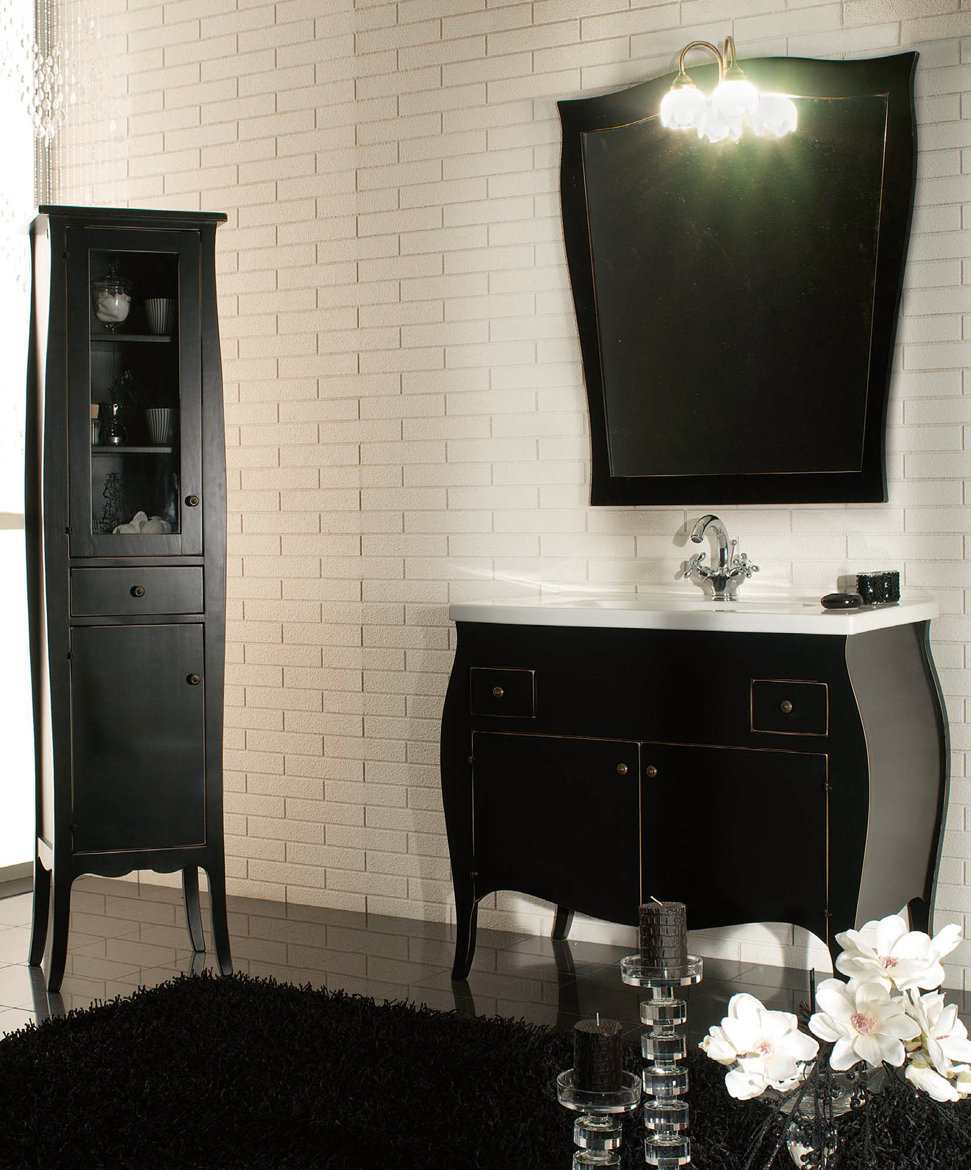 8958 Tifernoit Антикварная лакированная композиция для ванной в черном цвете Bagno  - Вид №1